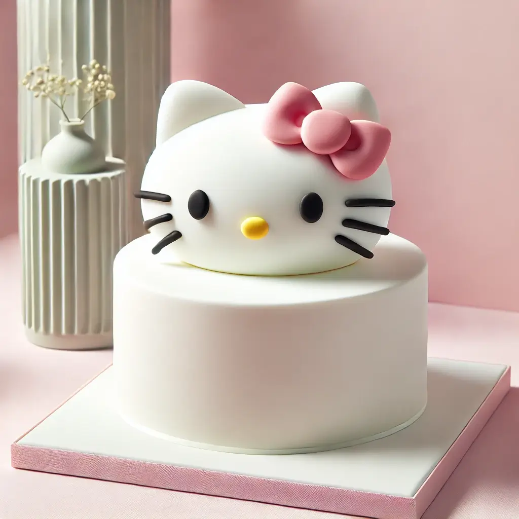 Hello Kitty Cake :Top 10 Stunning cakes for all Celebration! Minimalist cake with smooth fondant decorations, perfect for modern and elegant events.