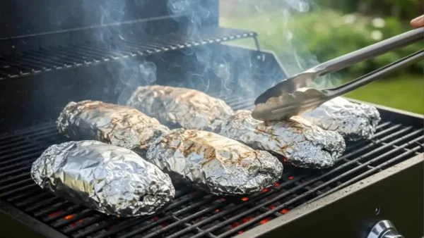 How to grill asparagus in foil over a BBQ for smoky, tender results.