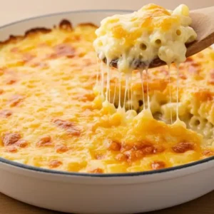 How to Make the Best Smoked Mac and Cheese – Step-by-Step Guide reamy smoked mac and cheese in a cast-iron skillet with a golden crust.