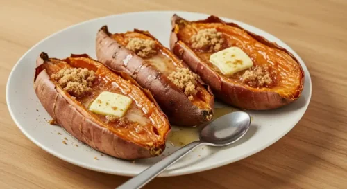 How to Make Smoked Potatoes – Easy, Flavorful & Perfect Every Time Smoked sweet potatoes drizzled with butter, brown sugar, and cinnamon.