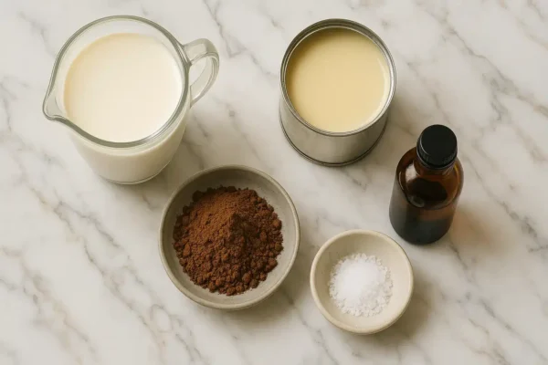 Homemade Chocolate Ice Cream Recipe (No-Churn, Creamy & Rich) ingredients for homemade chocolate ice cream