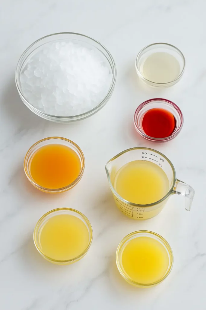 Bahama Mama Tropical Smoothie Recipe for a Refreshing Twist Bahama Mama tropical smoothie recipe ingredients laid out in bowls on white marble