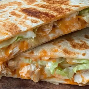 Buffalo Chicken Crunch Wraps: Crispy Flavor in Just 30 Minutes Buffalo Chicken Crunch Wraps with melted cheese