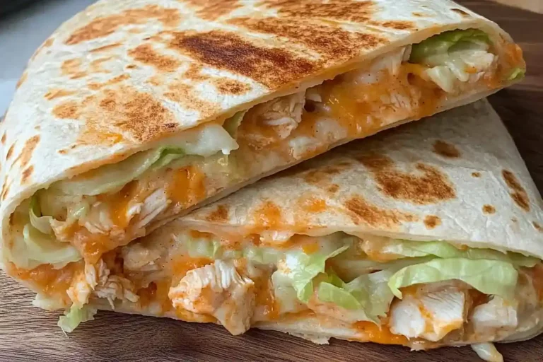 Buffalo Chicken Crunch Wraps: Crispy Flavor in Just 30 Minutes Buffalo Chicken Crunch Wraps with melted cheese