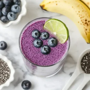 Chia In a Smoothie: The Powerful Everyday Boost You Didn’t Know you Needed chia in a smoothie with banana, blueberries, and raw seeds