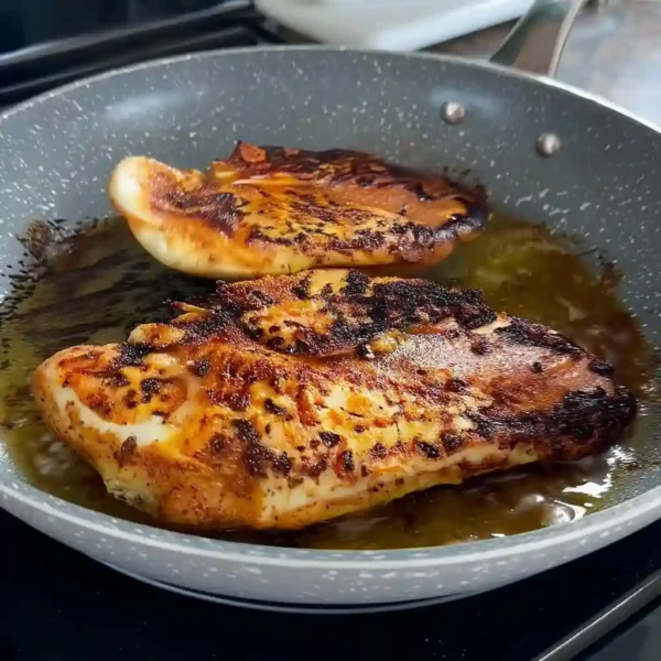 Chicken Caesar Wrap grilled chicken being seared