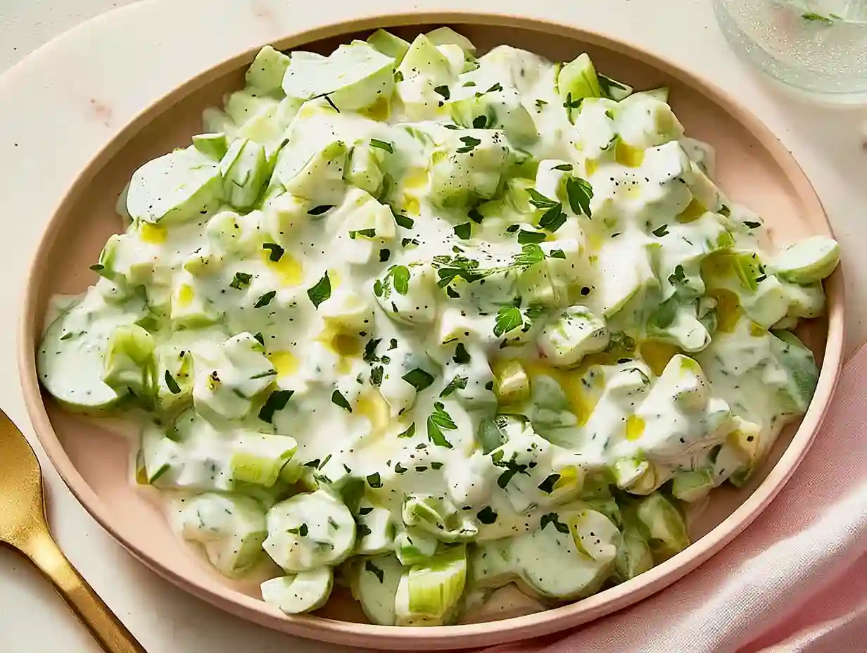 Cucumber Yogurt Salad Protein That’s Fresh, Light and Full of Flavor cucumber yogurt salad protein served