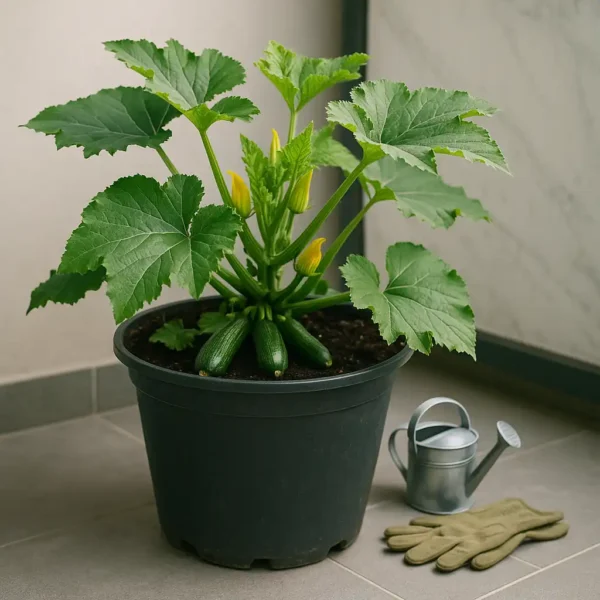 how to grow zucchini in a pot with full sun and proper watering
