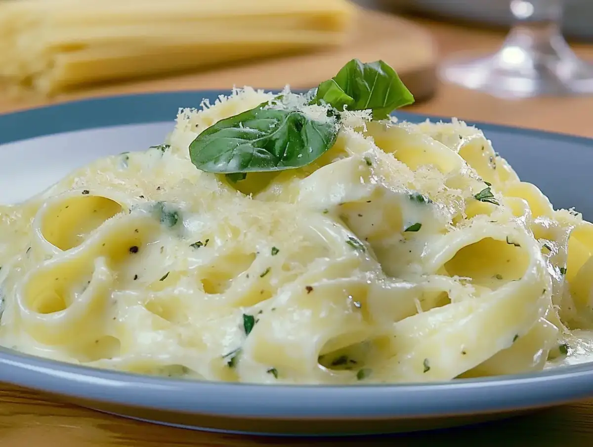 Low Calorie Pasta Alfredo That Still Tastes Like Comfort low calorie pasta alfredo served in a white bowl