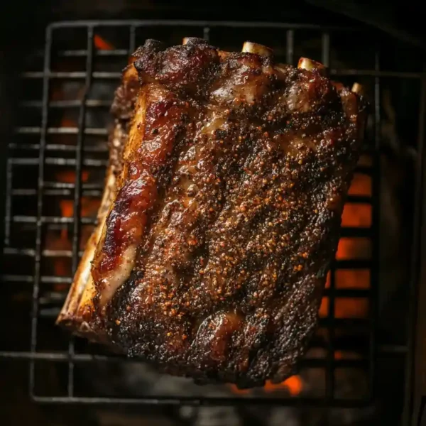 Ultimate Rib Roast on a Pellet Grill – Absolutely Delicious rib roast on a pellet grill ready to sear with dark crust