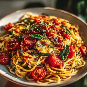 Zucchini and Tomato Pasta Recipe Everyone Can Master in Minutes Zucchini and Tomato Pasta Recipe served with cherry tomatoes, zucchini, and fresh basil