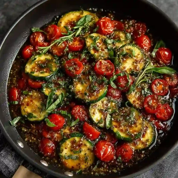 Zucchini and Tomato Pasta Recipe Everyone Can Master in Minutes Zucchini and Tomato Pasta Recipe in skillet with sauce and fresh basil