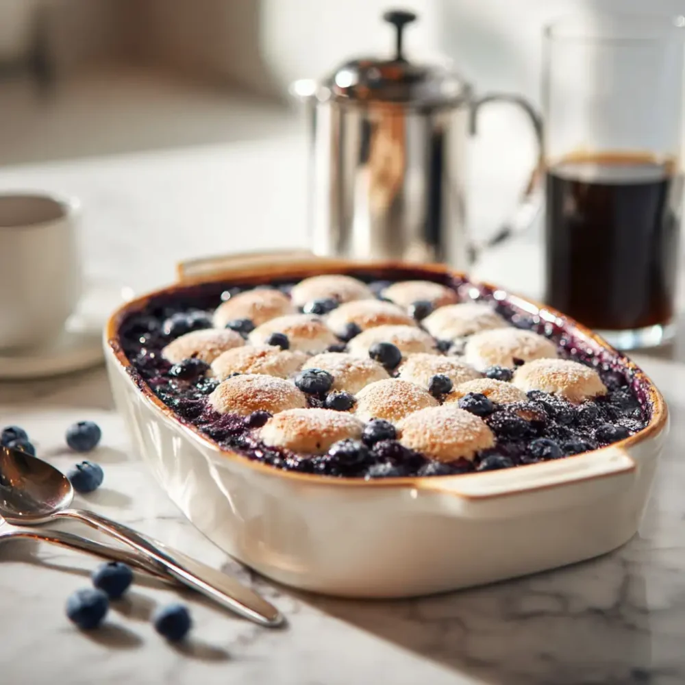 Blueberry Cobbler Coffee Recipe: A Homemade Treat Bursting With Flavor Blueberry cobbler coffee fresh from the oven with golden crust