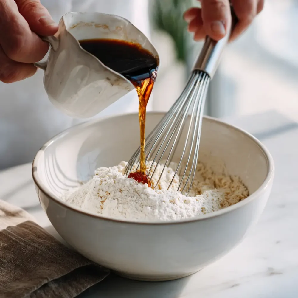 Blueberry Cobbler Coffee Recipe: A Homemade Treat Bursting With Flavor blueberry cobbler coffee recipe: Mixing pastry dough with brewed coffee for cobbler topping