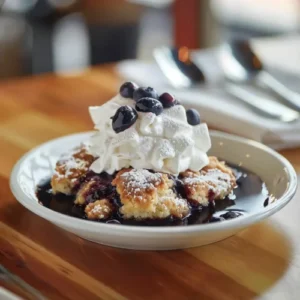 Blueberry Cobbler Coffee Recipe: A Homemade Treat Bursting With Flavor Blueberry cobbler coffee served with whipped cream and juicy berries