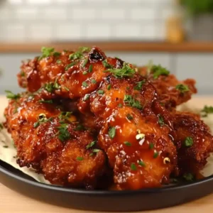 Hot Honey Glazed Chicken Tenders That Are Sweet, Spicy & Incredibly Crispy Crispy Hot Honey Glazed Chicken Tenders stacked and glazed