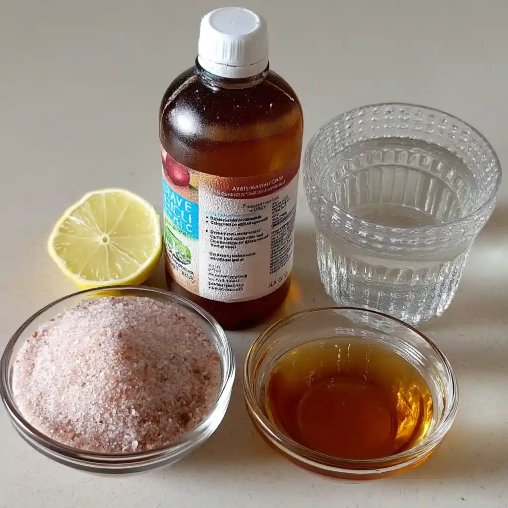 Japanese Pink Salt Recipe for Morning Detox & Weight Loss Ingredients for Japanese pink salt recipe on table