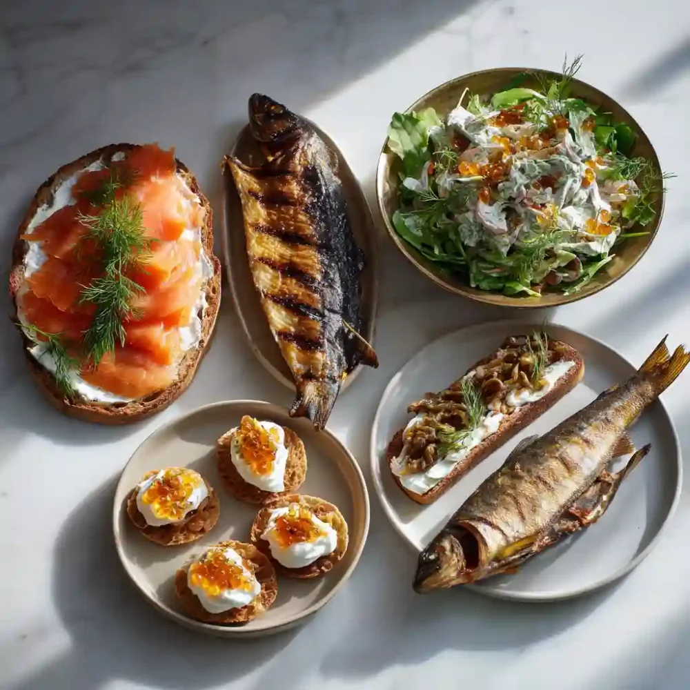 Smoked trout recipes in five different preparations