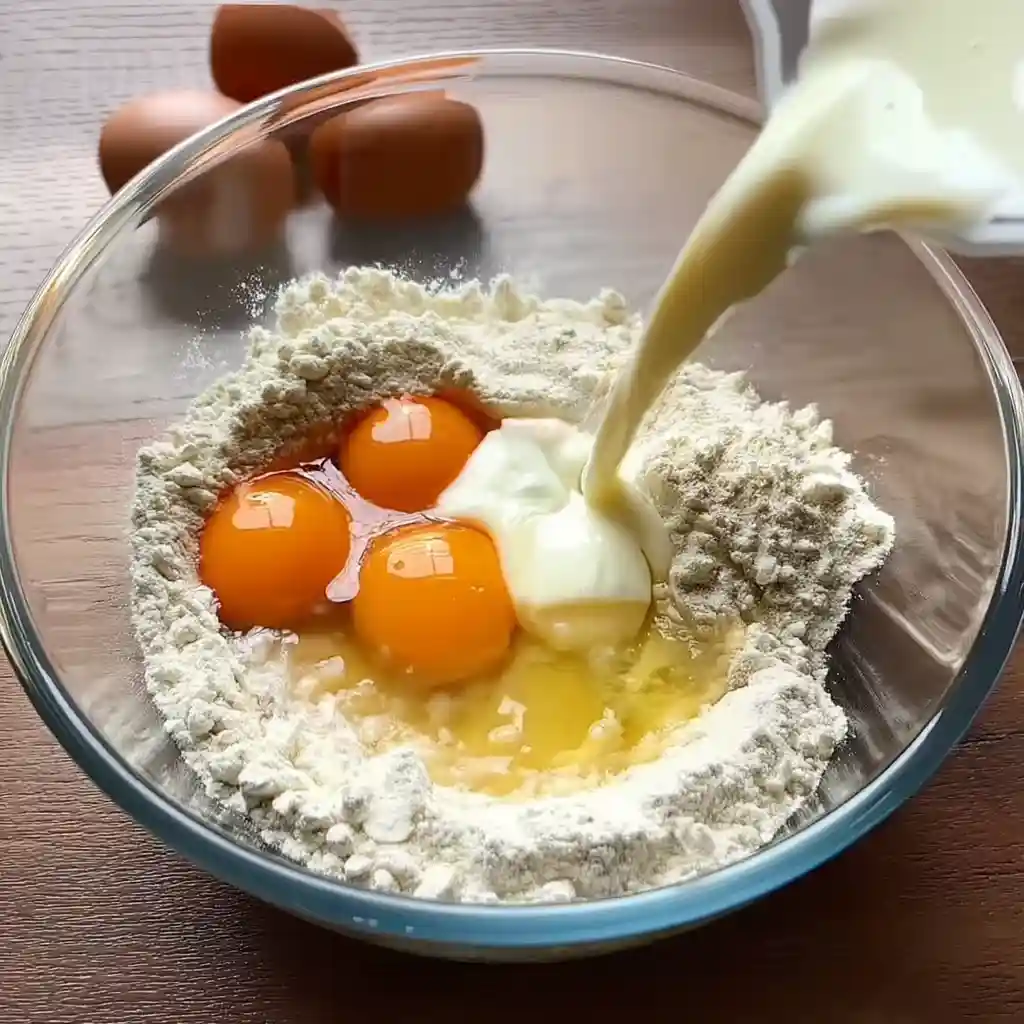 Sushi Crepes: A Fun, Fast, and Creative Dessert Idea Eggs, flour, and milk combined in a bowl to make crepe batter