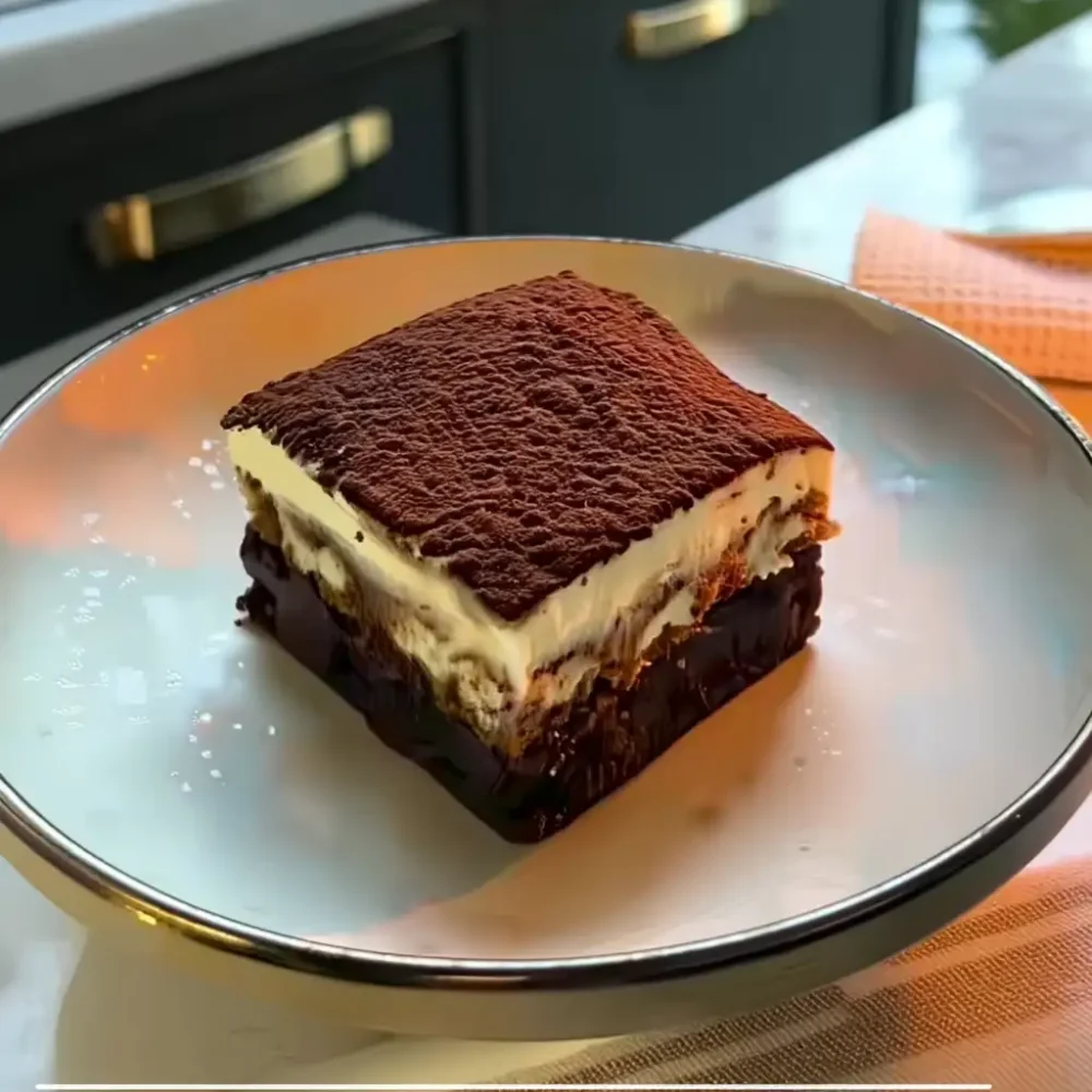 Tiramisu Brownies: A 3-Layer Dessert That’s Truly Irresistible Tiramisu brownies neatly sliced
