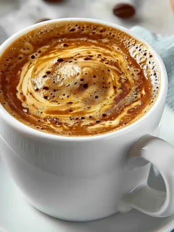 Breve Coffee Recipe: Creamy Espresso Delight Breve coffee in a white ceramic mug with dense microfoam