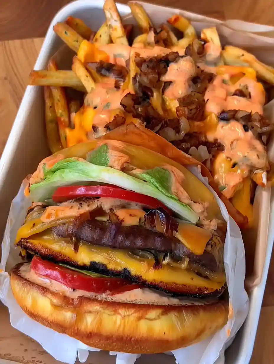 Copycat In-N-Out Burgers and Fries – The Ultimate Guide Copycat In-N-Out Burgers and Fries with melted cheese and caramelized onions