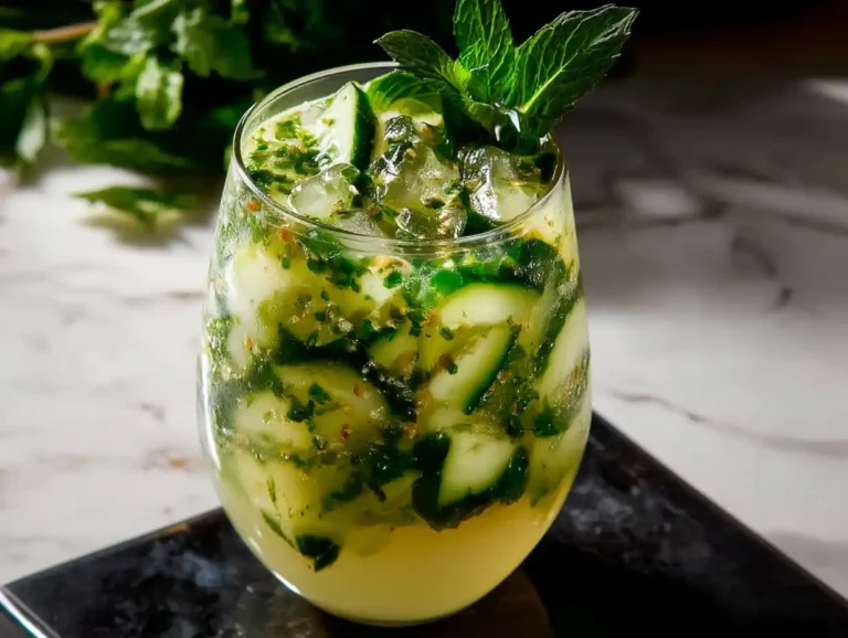 Cucumber Mint Water Recipe for a Refreshing Homemade Drink Homemade cucumber mint water served with ice and fresh mint leaves in a glass, a refreshing healthy summer drink.