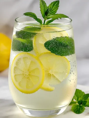 Natural Zepbound Recipe: Refreshing Detox Drink Zepbound natural recipe drink with lemon, mint, and ice in a glass
