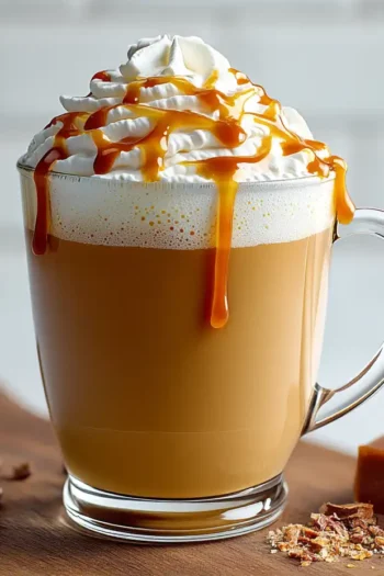 Caramel Latte Recipe – Hot & Iced Homemade Coffee Drink Caramel Latte with velvety foam and glossy golden caramel drizzle