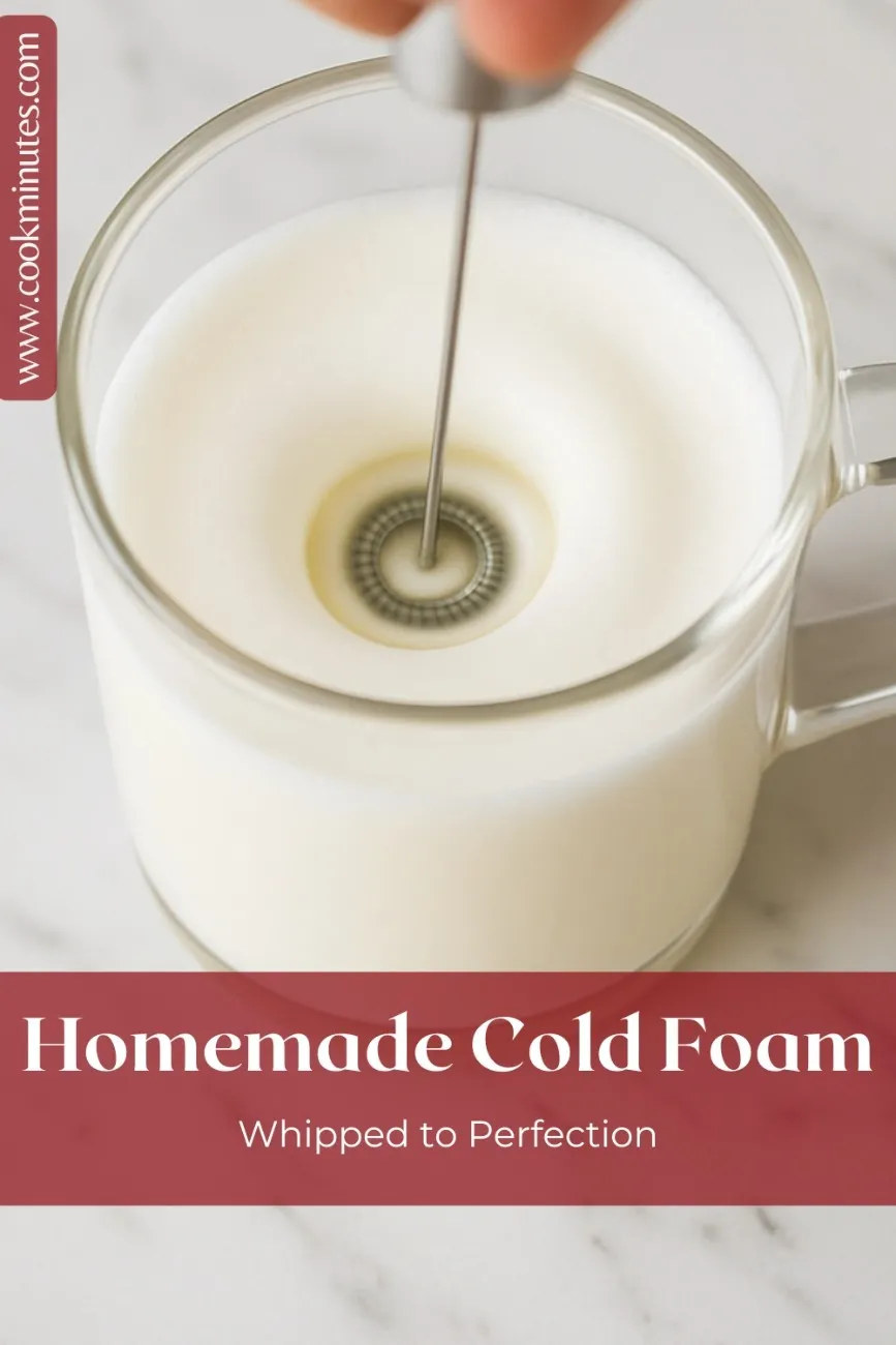 Cold Foam Recipe for Coffee Lovers at Home Cold foam recipe milk and cream whisked with an electric frother in a glass
