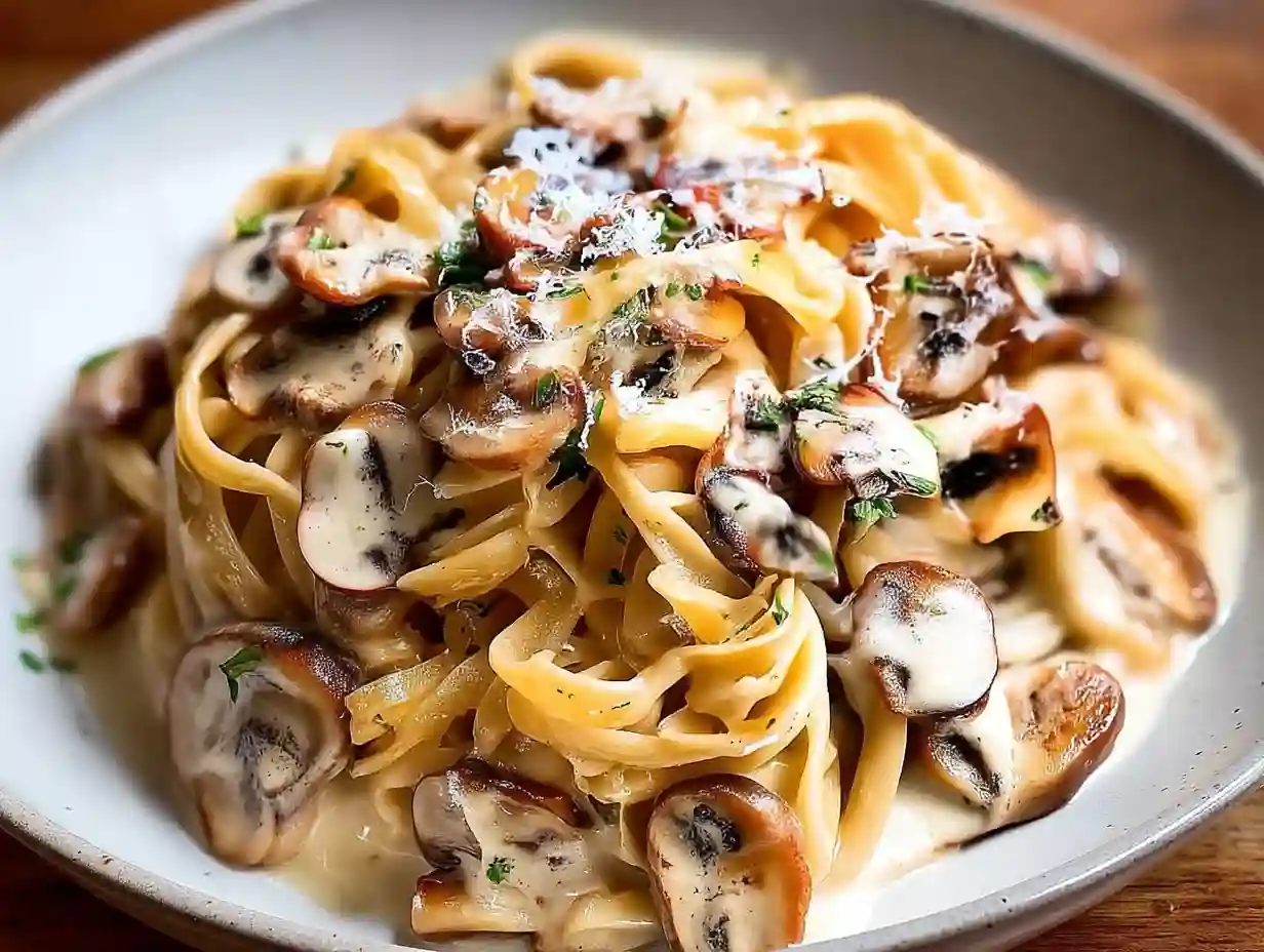 Creamy Mushroom Pasta: The Coziest Weeknight Dinner creamy mushroom pasta coated in a silky parmesan sauce with mushrooms