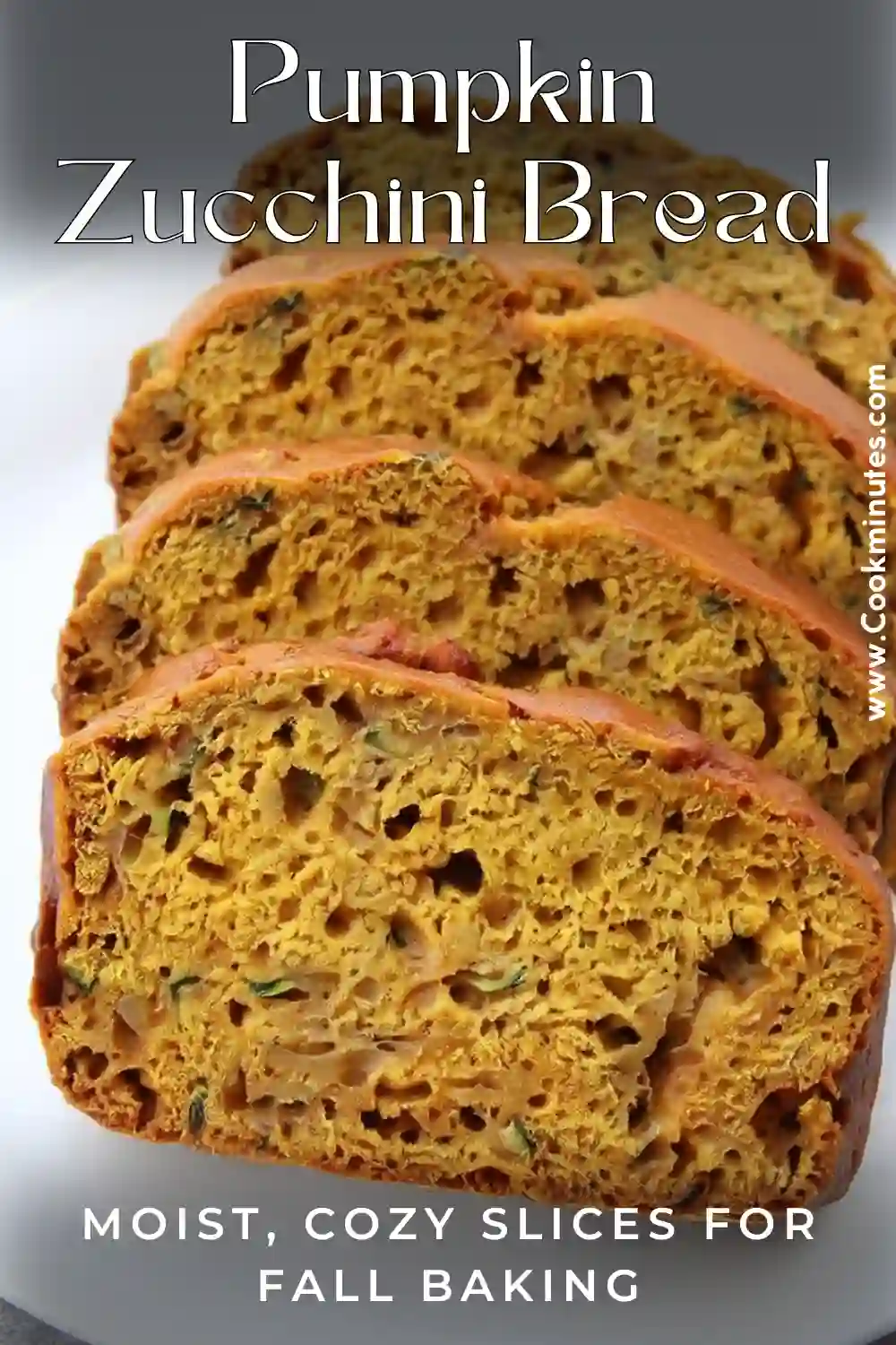 Pumpkin Zucchini Bread (Moist & Cozy Fall Loaf) Pumpkin Zucchini Bread moist slices with golden crust