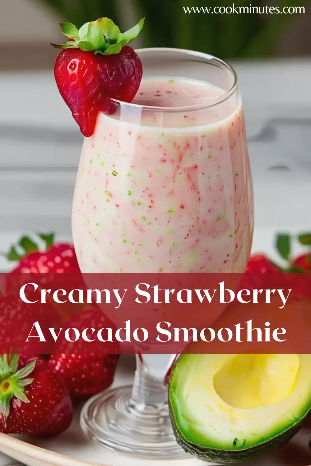 Strawberry Avocado Smoothie: Creamy & Nutritious in 5 Minutes Strawberry avocado smoothie with creamy texture served in a glass