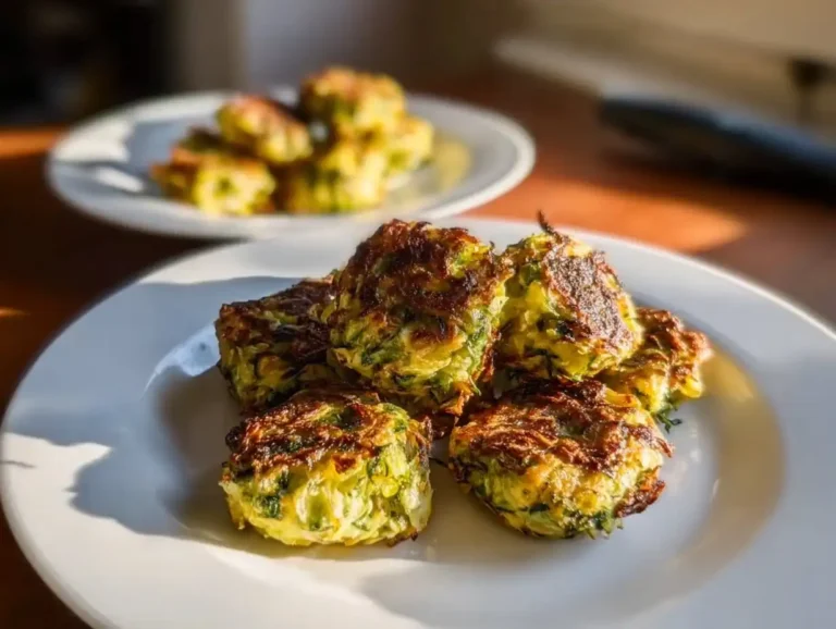 Brussels Sprout Tots – Crispy, Cheesy & Kid-Approved Snack Brussels sprout tots, golden and crispy on a white plate in natural light.