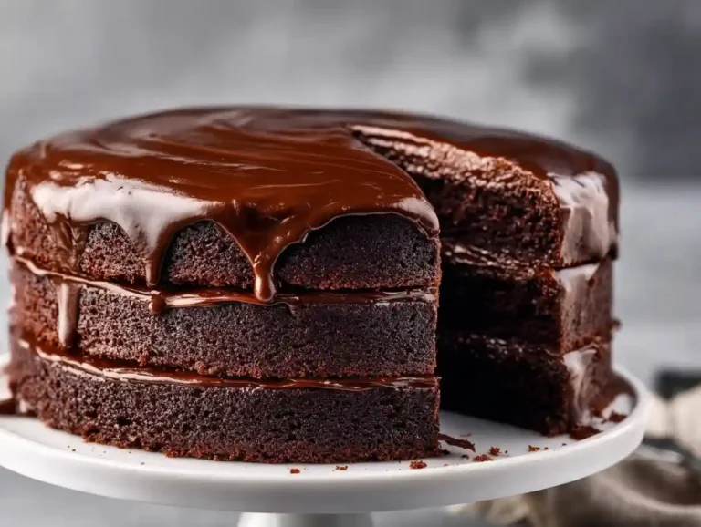 A slice of Matilda Cake topped with chocolate frosting and sprinkles.
