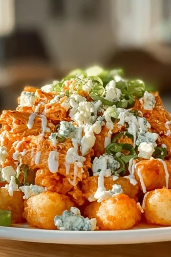 Buffalo Chicken Totchos – The Ultimate Game Day Appetizer Buffalo Chicken Totchos combine crispy, savory, and creamy in one delightful dish that’s perfect for any occasion. Buffalo Chicken Totchos