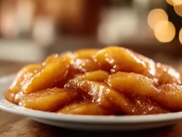 Cinnamon Apples Topping – Easy Breakfast Side or Dessert Cinnamon apples topping served warm over oatmeal with golden syrup