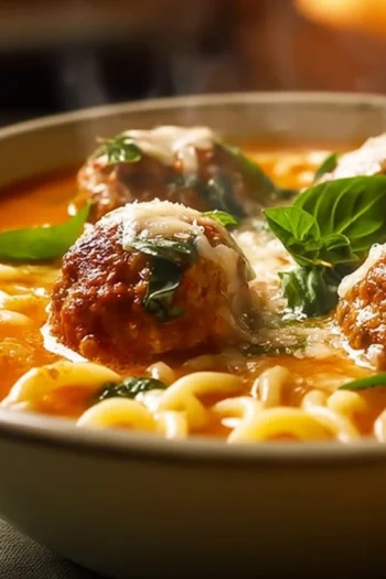Get ready to dive into a bowl of warmth with this Creamy Italian Meatball Soup! It's a comforting delight, perfect for a chilly evening. meatball soup