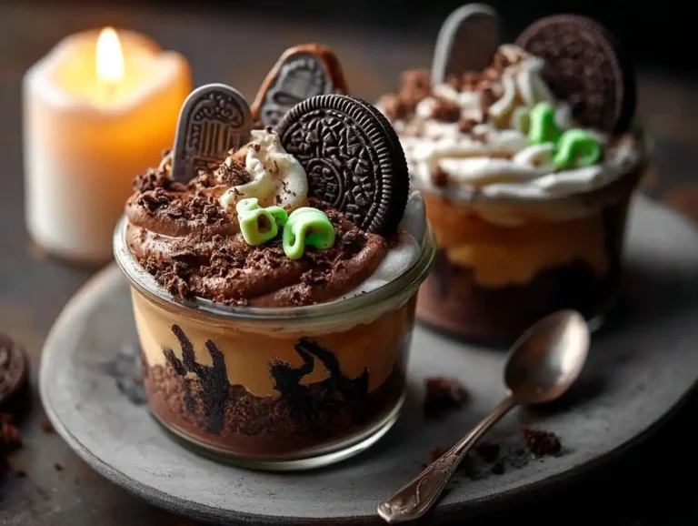 Haunted Graveyard Pudding Cups Haunted Graveyard Pudding Cups are fun Halloween desserts.