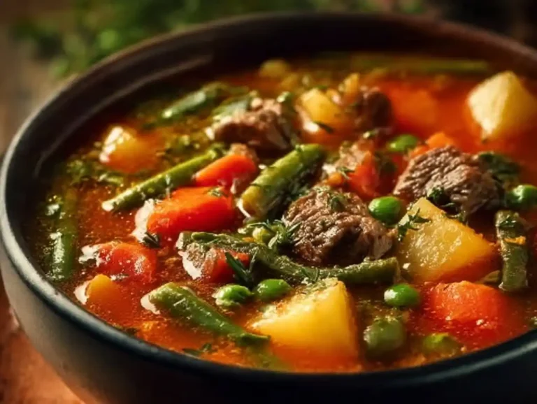 Mom's Old-Fashioned Vegetable Beef Soup, hearty and comforting