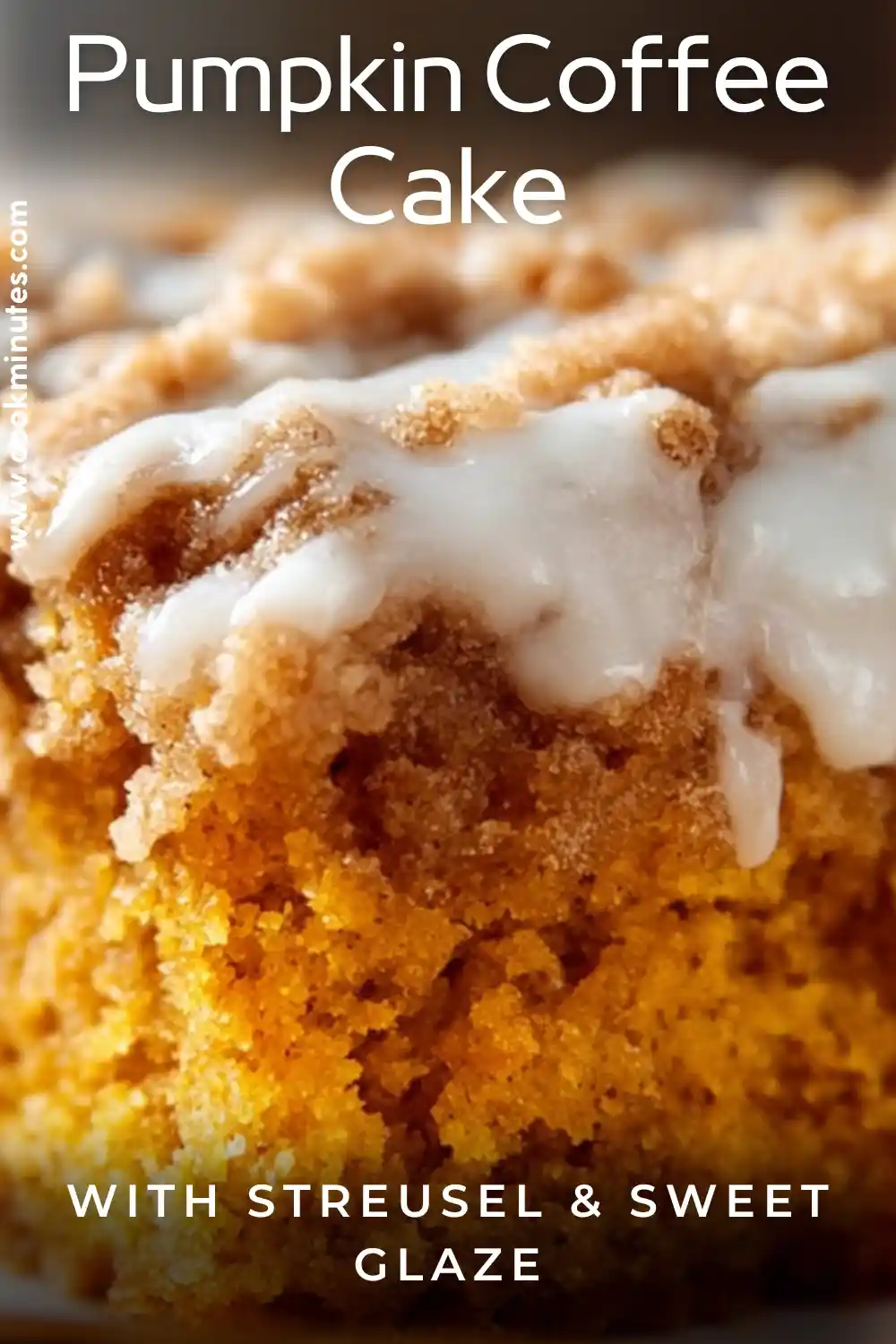 Pumpkin Coffee Cake Recipe with Streusel and Icing Delight Pumpkin coffee cake topped with cinnamon streusel and vanilla icing drizzle