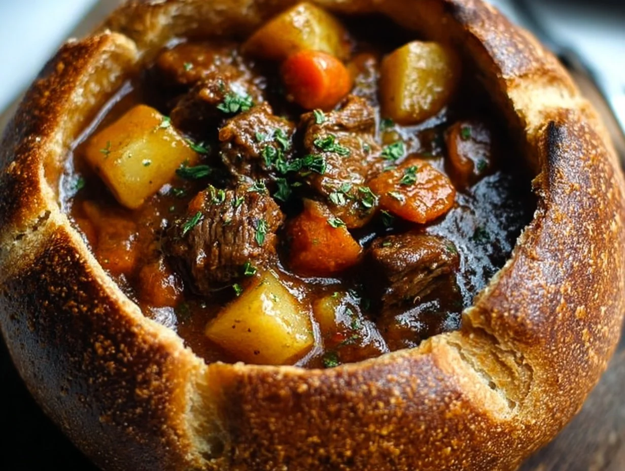Witch’s Cauldron Beef Stew Hearty Witch's Cauldron Beef Stew simmering in a black pot