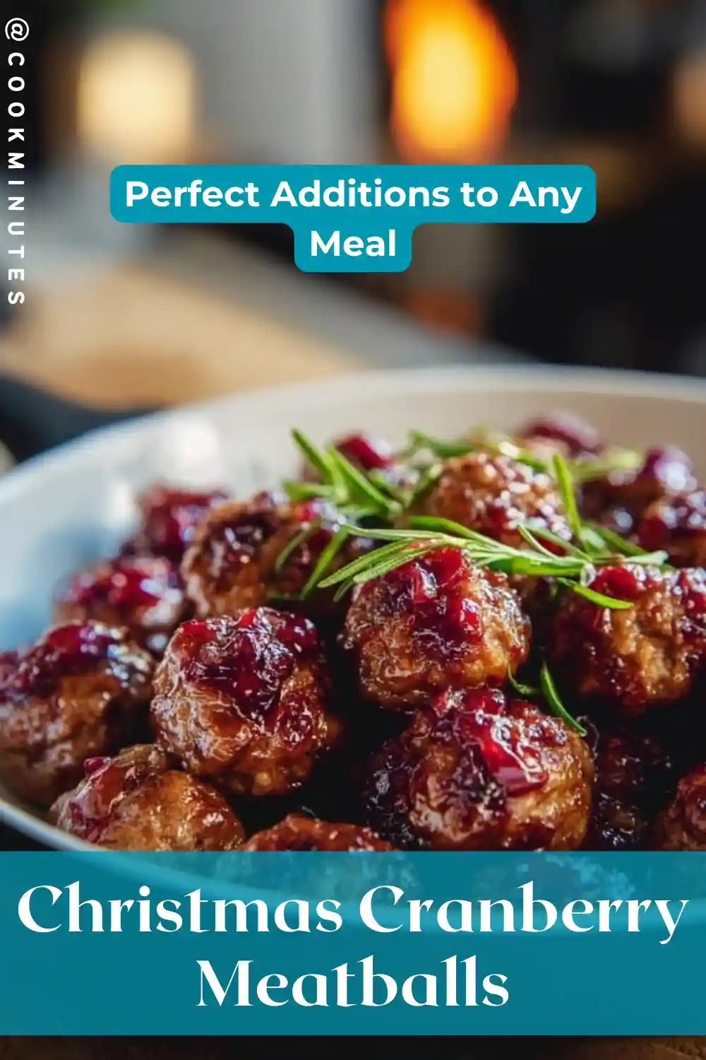 Delicious Christmas Cranberry Meatballs served on a platter.