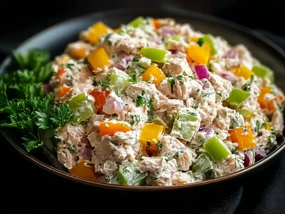 Cottage Cheese Tuna Salad – High-Protein, Quick & Healthy Meal Bowl of Cottage Cheese Tuna Salad with fresh vegetables and herbs