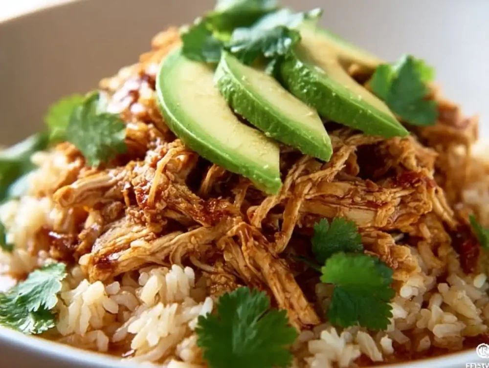 Crockpot Street Corn Chicken dish topped with fresh herbs and cheese.