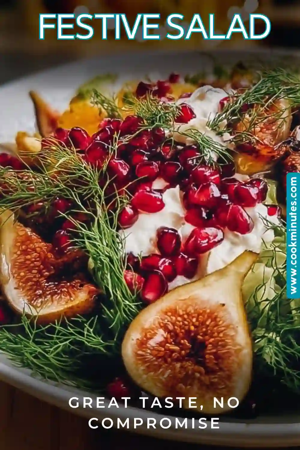 Fresh, vibrant Festive Salad full of mixed greens, cherry tomatoes, and feta cheese.