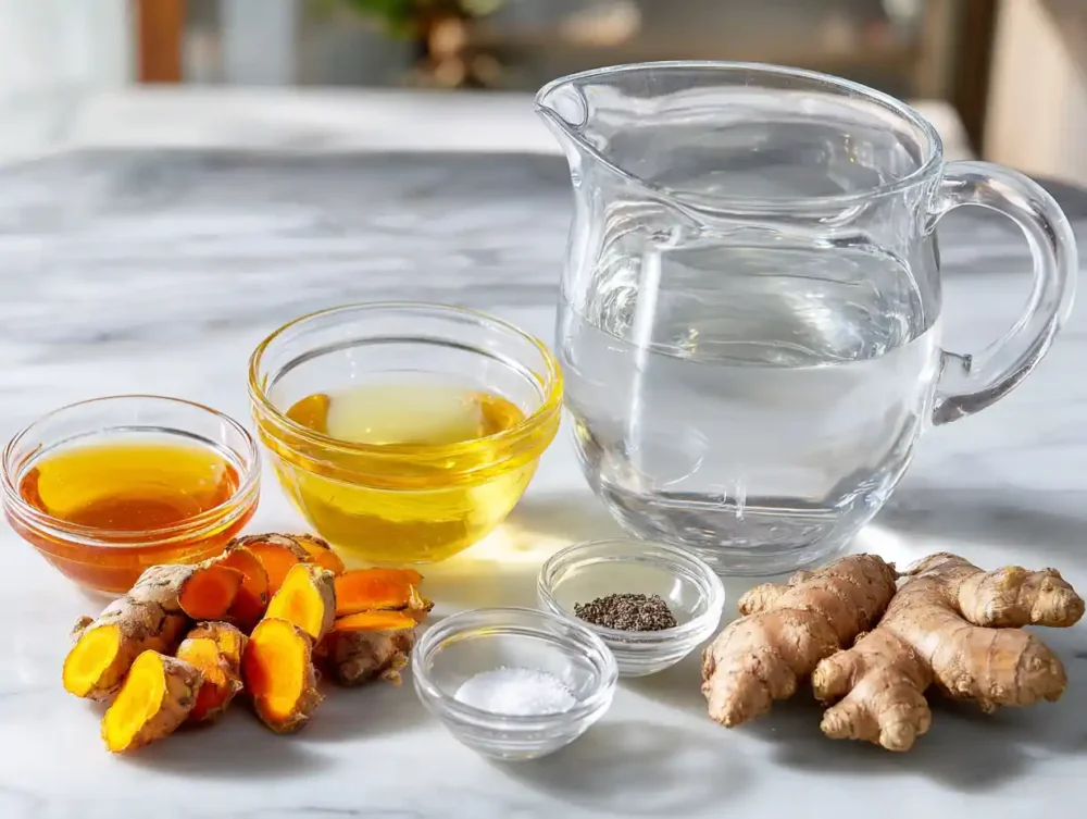 Ingredients for traditional Indonesian jamu juice