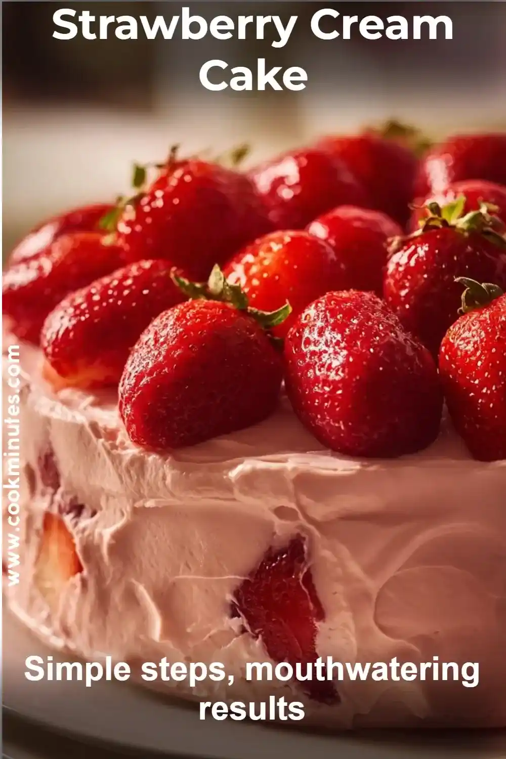 Delicious Homemade Strawberry Cream Cake 