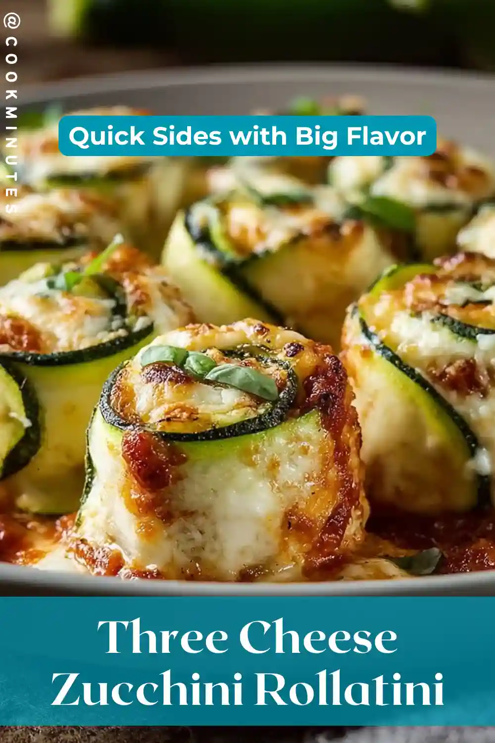 cheese zucchini rollatini dish served 