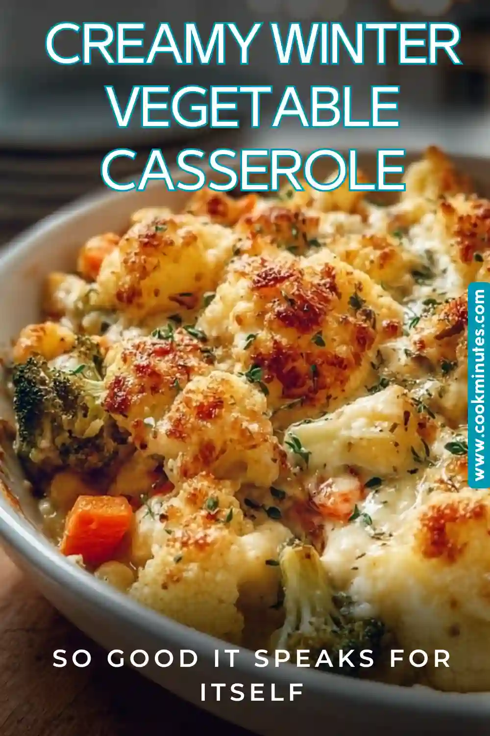 Creamy Winter Vegetable Casserole: A Cozy Comfort Dish for Cold Days A delicious serving of Creamy Winter Vegetable Casserole topped with breadcrumbs and cheese.